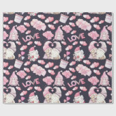 Valentines Gnomes In Love Wrapping Paper Cadeaupapier (Vlak)