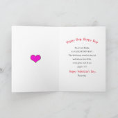 Valentines Grandson Red Bunny Heart Balloons Card Kaart (Binnen)