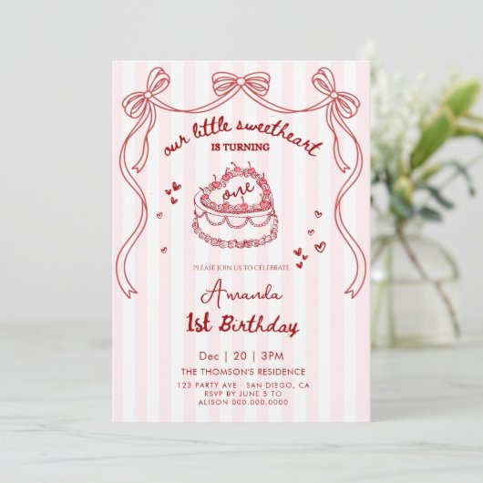 Valentines Hand Drawn Birthday Kaart (Staand voorkant)