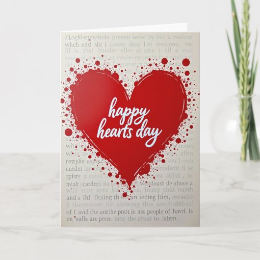 Valentines Happy Hearts Day Card Kaart (Voorkant)