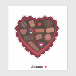 Valentines Heart Box of Chocolates Sticker