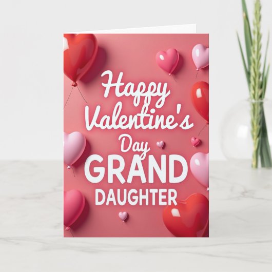 Valentines Heart Granddaughter Card Kaart (Voorkant)