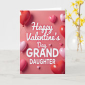 Valentines Heart Granddaughter Card Kaart (Gele Bloem)