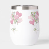 Valentine's Heart Pink and Green Heart Balloons (Achterkant)