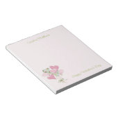 Valentine's Heart Pink and Green Heart Balloons Notitieblok (Schuin)