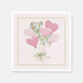 Valentine's Heart Pink and Green Heart Balloons Servet