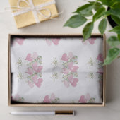 Valentine's Heart Pink and Green Heart Balloons Tissuepapier (Geschenk)