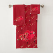 Valentine's Hearts Bad Handdoek (Insitu)