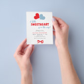 Valentines hearts boy baby shower invitation flyer (Hand)