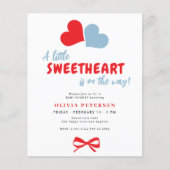 Valentines hearts boy baby shower invitation flyer (Voorkant)