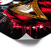 Valentines Hearts Card Queen Trendy Poster (Hoek)