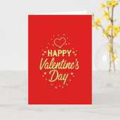 Valentines Hearts Gold Glitter Card Kaart (Gele Bloem)