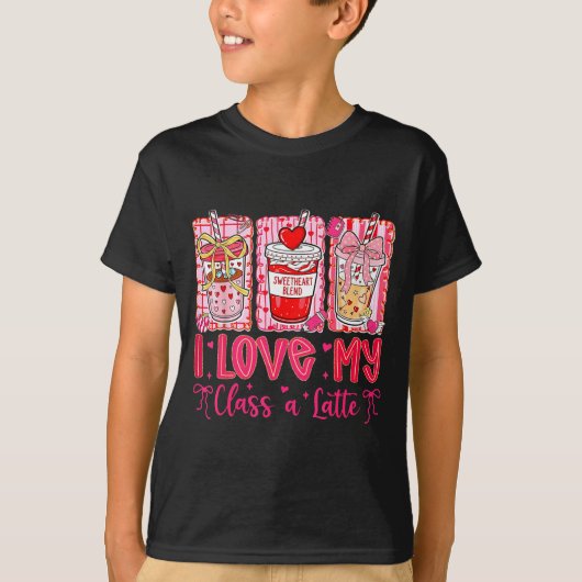 Valentines I Love My Cl A Latte Coquette Coffee Te T-shirt (Voorkant)
