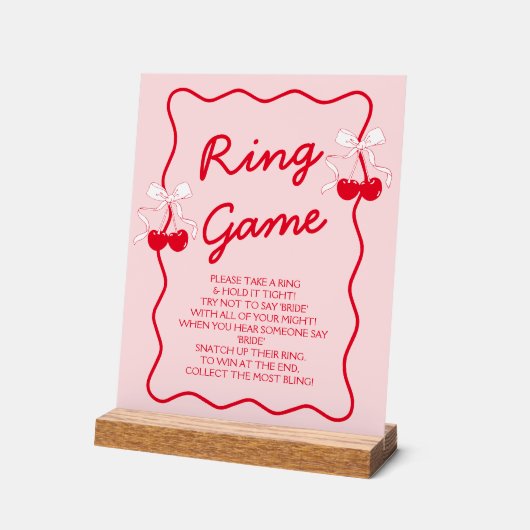 Valentines Kersen Bruidsmeisjesfeest Ring Spel Acryl Bord (Hoek)