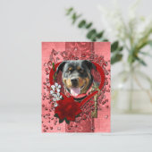 Valentines - Key to My Heart - Rottweiler Feestdagenkaart (Staand voorkant)
