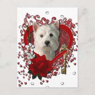 Valentines - Key to My Heart West Highland Terrier Feestdagenkaart