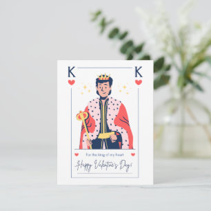 Valentine's Koning van mijn Hart - Blanco Binnenka Notitiekaartje