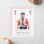Valentine's Koning van mijn Hart - Blanco Binnenka Notitiekaartje (Voorkant / Achterkant in situ)