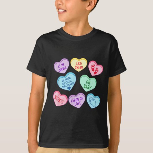 Valentines Labor And Delivery Nurse Heart Candy La T-shirt (Voorkant)