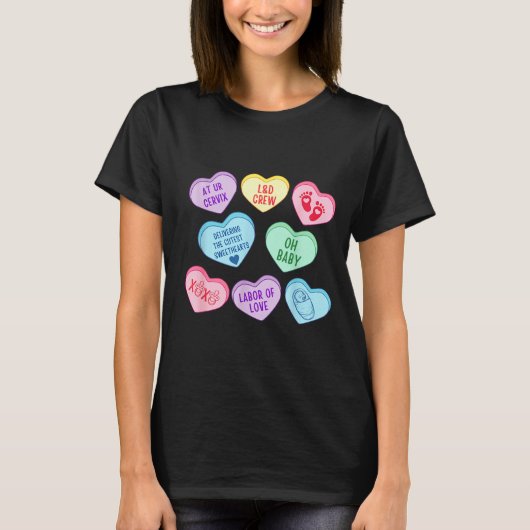 Valentines Labor And Delivery Nurse Heart Candy La T-shirt (Voorkant)