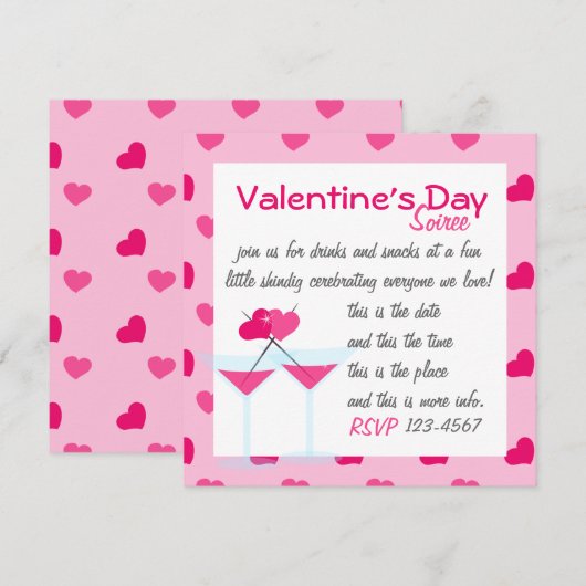 Valentine's Martinis- de Valentinis! Kaart (Voorkant / Achterkant)