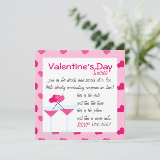 Valentine's Martinis- de Valentinis! Kaart (Staand voorkant)