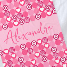 Valentines Mooie Roze Hart- en Bloempatroon Naam