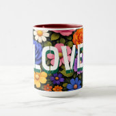 Valentine's Mug Floral Design Pattern Love Text Mok (Midden)
