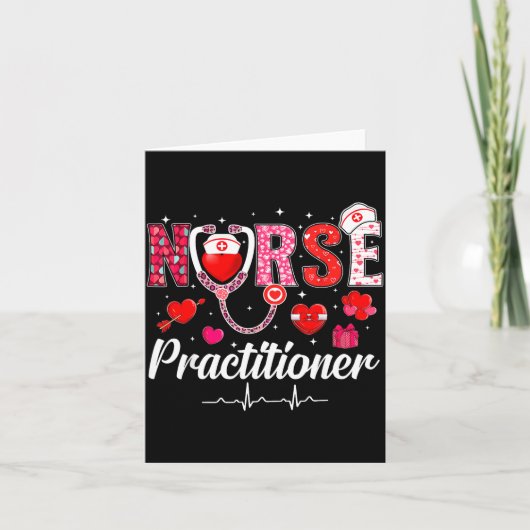 Valentines Nurse Practitioner Scrubs Nurse Life St Kaart (Voorkant)