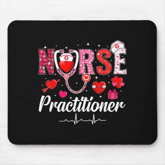 Valentines Nurse Practitioner Scrubs Nurse Life St Muismat (Voorkant)
