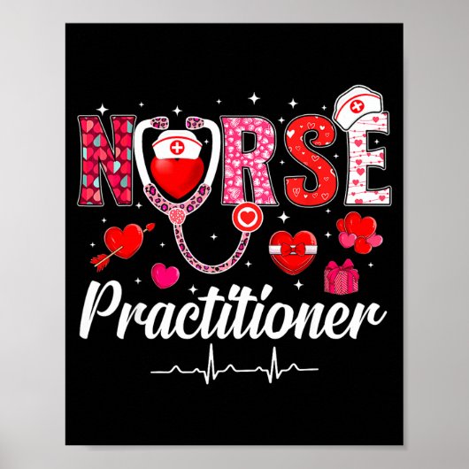 Valentines Nurse Practitioner Scrubs Nurse Life St Poster (Voorkant)