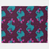 Valentine's Octopus and Hearts Fleece Deken (Voorkant (Horizontaal))