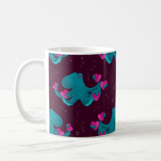 Valentine's Octopus and Hearts Koffiemok (Links)