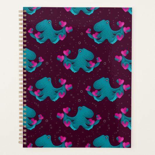 Valentine's Octopus and Hearts Planner (Voorkant)