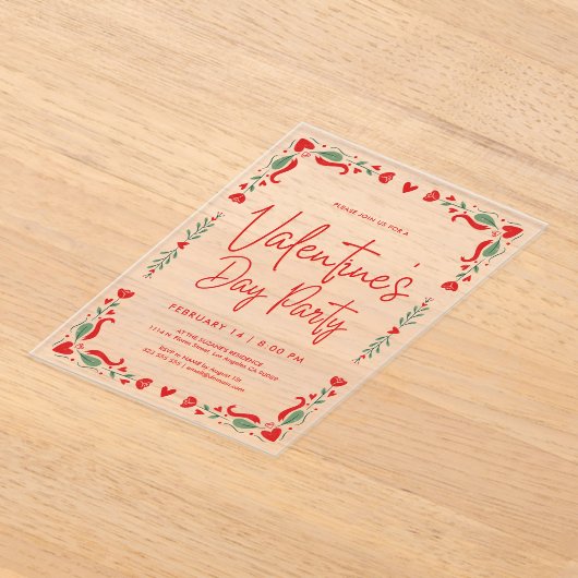Valentine's party Invitation Acryl Uitnodigingen (Laagn)