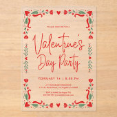 Valentine's party Invitation Acryl Uitnodigingen (Voorkant)