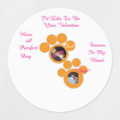 Valentine's Pawprint Cat Photo Labels (Design 2)