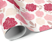 Valentine's Pink & Red Roses Wrapping Paper  Cadeaupapier (Rol Hoek)