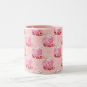 Valentine's Pink & White Coffee Mug With Initial Tweekleurige Koffiemok (Center)