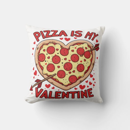 Valentine's pizzaliefhebbers kussen (Voorkant)