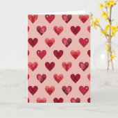 Valentines Plaid Hearts Card Kaart (Gele Bloem)