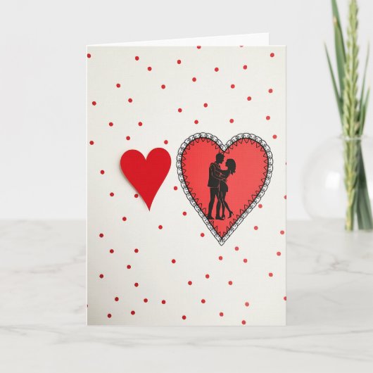 Valentines Polka Dot Love Card Kaart (Voorkant)