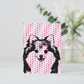 Valentines - Pomeranian Silhouette Feestdagenkaart (Staand voorkant)