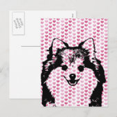 Valentines - Pomeranian Silhouette Feestdagenkaart (Voorkant / Achterkant)