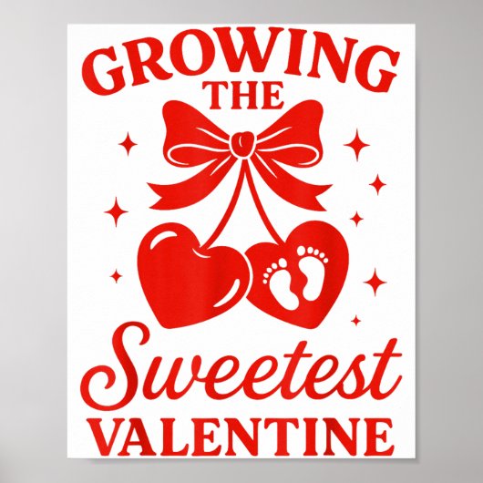 Valentines Pregnancy Announcement Growing Sweetest Poster (Voorkant)