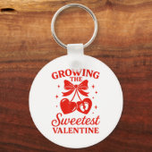 Valentines Pregnancy Announcement Growing Sweetest Sleutelhanger (Voorkant)