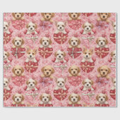 Valentine's Puppies Wrapping Paper Cadeaupapier (Vlak)