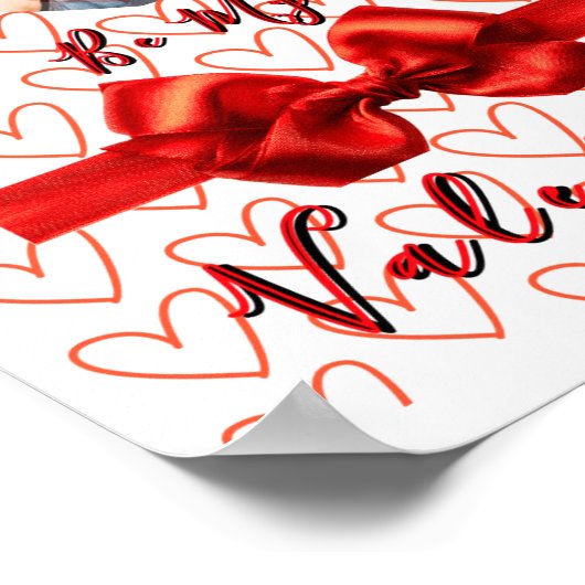 Valentines Red Nk Izable Photo Poster (Hoek)