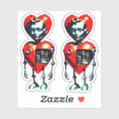 VALENTINES ROBOT STICKER (Vel)