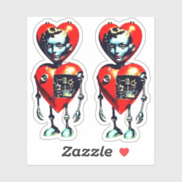 VALENTINES ROBOT STICKER